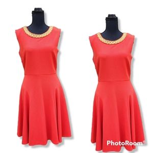 Sandra Darren - Red Midi Baby Doll Dress